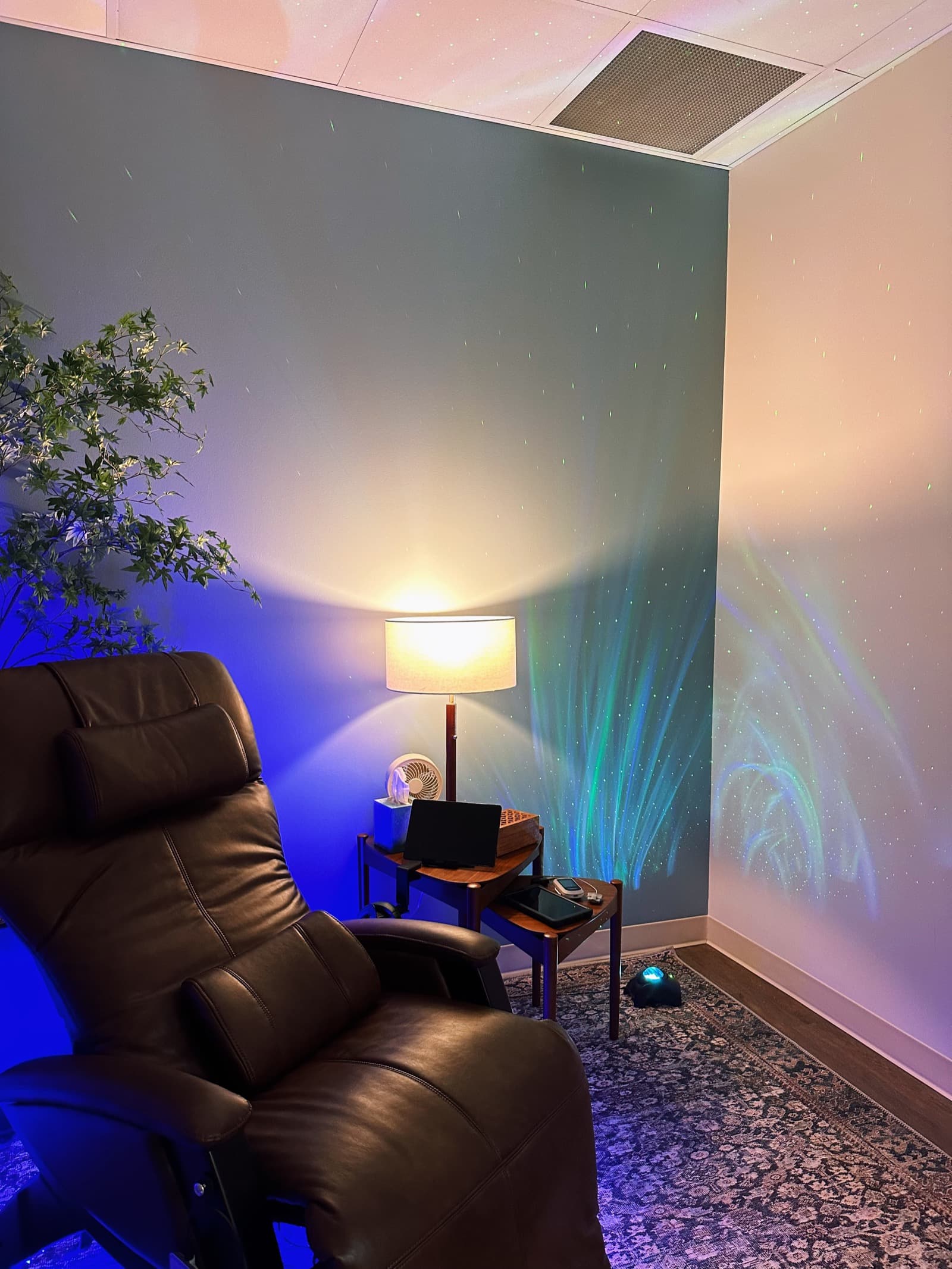 Private treatment room at Waybridge for ketamine therapy sessions